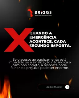 Você já viu um #extintor bloqueado, um #hidrante trancado ou uma sinalização coberta? Parece simples… mas esses são alguns dos erros que mais colocam vidas em risco.

❌ Falhas pequenas
❌ Itens esquecidos
❌ Equipamentos sem #manutenção

Tudo isso pode impedir que uma emergência seja controlada a tempo. A BRIGGS trabalha justamente para evitar que esses descuidos aconteçam.

Fazemos inspeções, manutenções e adequações completas para garantir que cada sistema esteja disponível e confiável quando mais importa.

👉 Quer saber se seu #condomínio ou empresa está realmente protegido?
Fale com a gente e receba uma avaliação profissional.