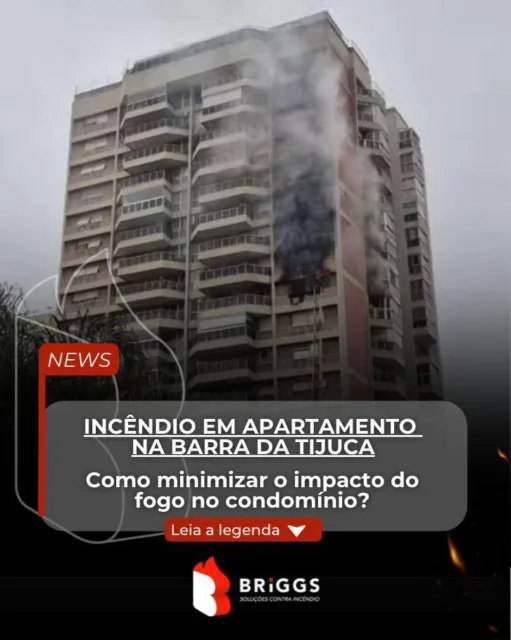 Um #incêndio em um apartamento não coloca apenas uma unidade em risco. O fogo e, principalmente, a fumaça podem comprometer todo o condomínio.

No último domingo, dia 09/08/2026, ocorreu um incêndio em um apartamento localizado no Condomínio Nova Ipanema. Em uma situação como essa, a rapidez de resposta faz toda a diferença. Sistemas de detecção e alarme, hidrantes, extintores  são fundamentais para reduzir os impactos e facilitar a evacuação.

Mas não basta ter os equipamentos instalados, eles necessitam de uma #manutenção periódica, além de também precisarem atender às exigências de segurança da edificação.

O #condomínio  também precisa estar preparado para agir: rotas de fuga desobstruídas, plano de emergência, orientação aos moradores e treinamento adequado podem fazer a diferença em uma situação real.

A BRIGGS atua na prevenção, adequação e manutenção dos sistemas de segurança contra incêndio, ajudando condomínios a reduzir riscos e proteger vidas.

Seu condomínio está realmente preparado para uma emergência?

Fale com a gente:
📞 (21) 2501-6529 (WhatsApp e ligação)
✉️ comercial@briggsfire.com.br