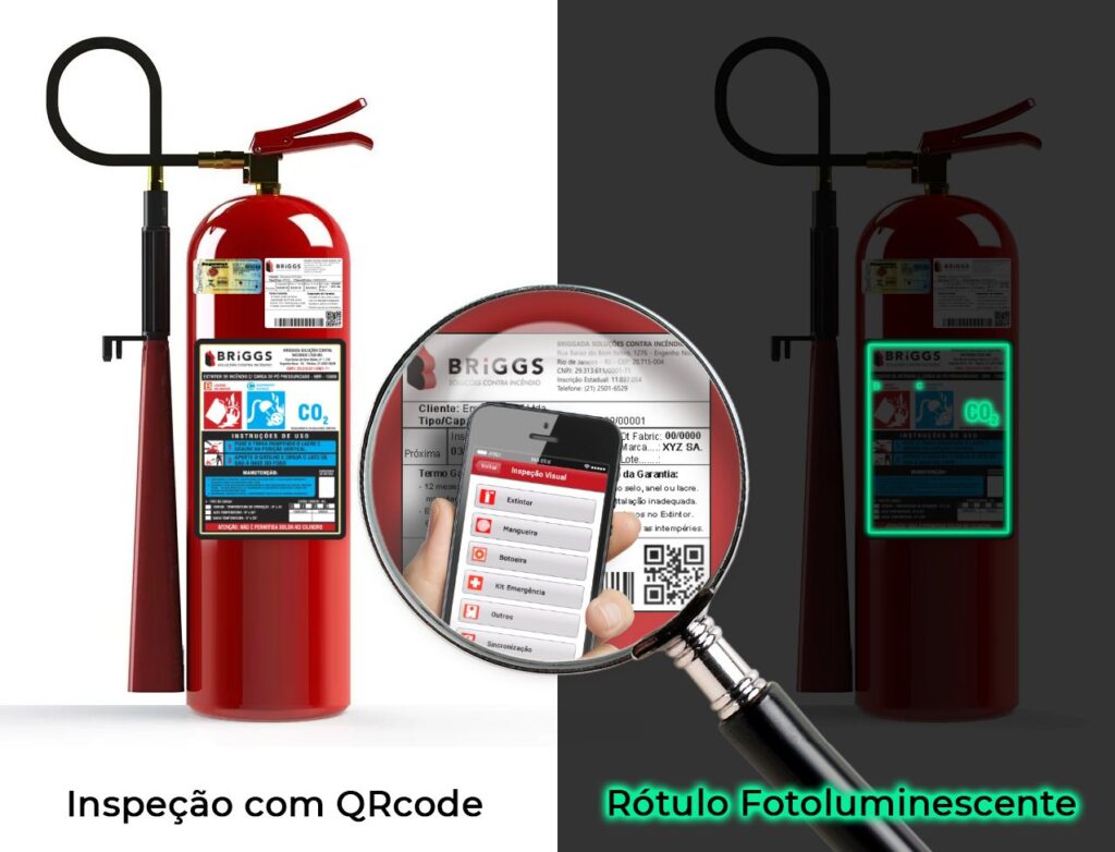 Extintor de incêndio fotoluminescente