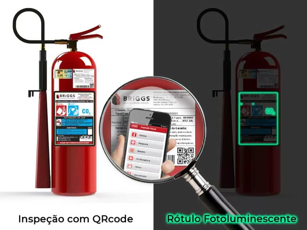 Extintor de incêndio fotoluminescente